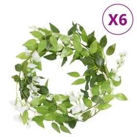 Künstliche Blumengirlanden 6 Stück weiß 200 cm von , Kronen und Girlanden - Ref: Foro24-359071, Preis: 42,46 €, Rabatt: %