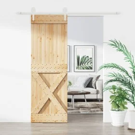 Schiebetür mit Beschlägen aus massivem Kiefernholz 80x210 cm von , Türen - Ref: Foro24-3203251, Preis: 214,42 €, Rabatt: %