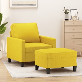 Armchair with stool light yellow fabric 60 cm by , Sofas - Ref: Foro24-3201034, Price: 183,45 €, Discount: %