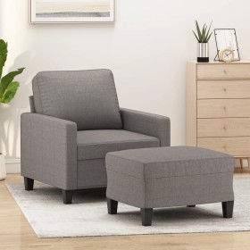 Armchair with stool gray taupe fabric 60 cm by , Sofas - Ref: Foro24-3201036, Price: 215,05 €, Discount: %