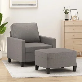 Armchair with stool gray taupe fabric 60 cm by , Sofas - Ref: Foro24-3201036, Price: 211,22 €, Discount: %