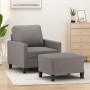Armchair with stool gray taupe fabric 60 cm by , Sofas - Ref: Foro24-3201036, Price: 215,05 €, Discount: %