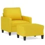 Armchair with stool light yellow fabric 60 cm by , Sofas - Ref: Foro24-3201034, Price: 180,86 €, Discount: %