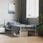 Estructura cama metal con cabecero y pie cama blanca 100x200 cm de , Camas y somieres - Ref: Foro24-355525, Precio: 82,29 €, ...
