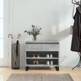 Concrete gray plywood shoe rack furniture 70x36x60 cm by , Shoe racks and shoe organizers - Ref: Foro24-831448, Price: 57,81 ...