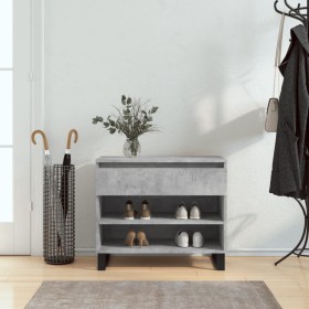 Mueble zapatero madera contrachapada gris hormigón 70x36x60 cm