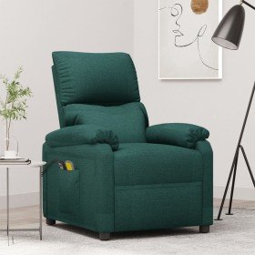 Sillón de masaje eléctrico tela verde oscuro