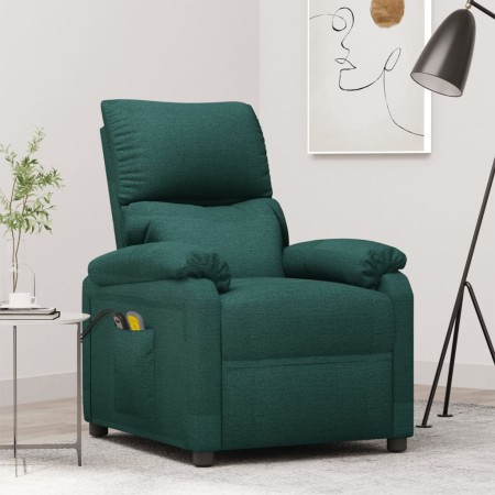 Sillón de masaje eléctrico tela verde oscuro