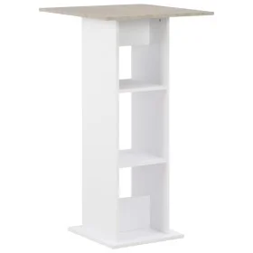 Mesa alta de bar blanco y gris hormigón 60x60x110 cm by , Kitchen and dining tables - Ref: Foro24-280208, Price: 74,25 €, Dis...