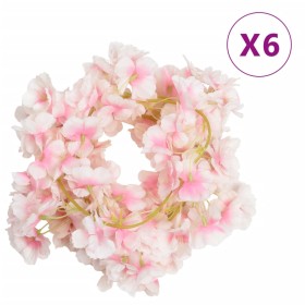 Guirnaldas de flores de Navidad 6 uds rosa claro 180 cm by , Crowns and garlands - Ref: Foro24-359057, Price: 20,28 €, Discou...