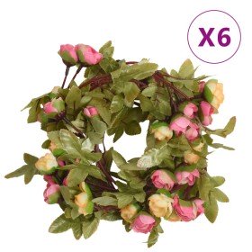 Guirnaldas de flores artificiales 6 uds rosa 215 cm