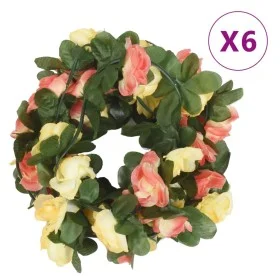 Guirnaldas de flores de Navidad 6 uds rojo atardecer 250 cm by , Crowns and garlands - Ref: Foro24-359041, Price: 17,04 €, Di...