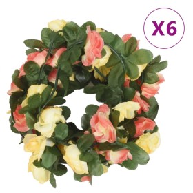 Weihnachtsblumenkränze 6 Stück in Sonnenuntergangsrot 250 cm von , Kronen und Girlanden - Ref: Foro24-359041, Preis: 17,18 €,...