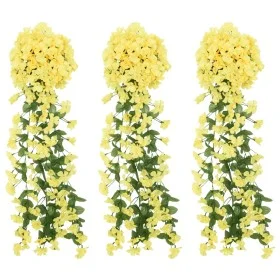 Guirnaldas de flores de Navidad 3 uds amarillo 85 cm by , Crowns and garlands - Ref: Foro24-359048, Price: 17,56 €, Discount: %