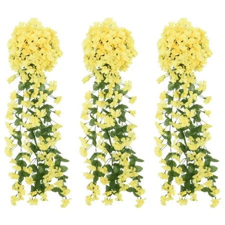 Guirnaldas de flores de Navidad 3 uds amarillo 85 cm by , Crowns and garlands - Ref: Foro24-359048, Price: 17,56 €, Discount: %
