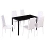 Schwarz-weißes 7-teiliges Esstischset von vidaXL, Möbelsets für Küchen und Esszimmer - Ref: Foro24-242988, Preis: 275,82 €, R...