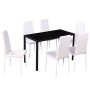 Schwarz-weißes 7-teiliges Esstischset von vidaXL, Möbelsets für Küchen und Esszimmer - Ref: Foro24-242988, Preis: 280,08 €, R...