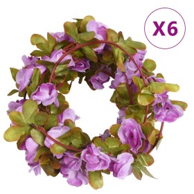 Guirnaldas de flores de Navidad 6 uds morado claro 250 cm by , Crowns and garlands - Ref: Foro24-359043, Price: 13,66 €, Disc...