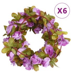 Guirnaldas de flores artificiales 6 uds morado claro 250 cm