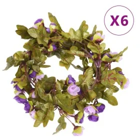 Guirnaldas de flores de Navidad 6 uds morado claro 215 cm by , Crowns and garlands - Ref: Foro24-359060, Price: 19,13 €, Disc...