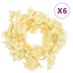 Guirnaldas de flores de Navidad 6 uds champagne 180 cm by , Crowns and garlands - Ref: Foro24-359055, Price: 17,76 €, Discoun...