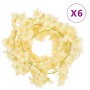 Guirnaldas de flores de Navidad 6 uds champagne 180 cm by , Crowns and garlands - Ref: Foro24-359055, Price: 17,76 €, Discoun...
