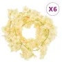 Guirnaldas de flores de Navidad 6 uds champagne 180 cm by , Crowns and garlands - Ref: Foro24-359055, Price: 17,76 €, Discoun...