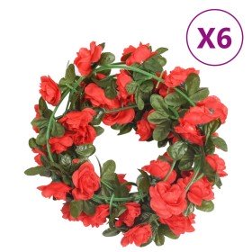 Guirnaldas de flores artificiales 6 uds rojo 240 cm