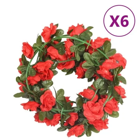 Guirnaldas de flores de Navidad 6 uds rojo 240 cm by , Crowns and garlands - Ref: Foro24-359069, Price: 13,66 €, Discount: %