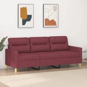 Sofá de 3 plazas de tela rojo tinto 180 cm by , Sofas - Ref: Foro24-359249, Price: 266,39 €, Discount: %