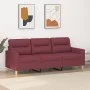 Dreisitziges Stoffsofa in Bordeauxrot, 180 cm. von , Sofas - Ref: Foro24-359249, Preis: 266,39 €, Rabatt: %