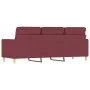 Dreisitziges Stoffsofa in Bordeauxrot, 180 cm. von , Sofas - Ref: Foro24-359249, Preis: 266,39 €, Rabatt: %