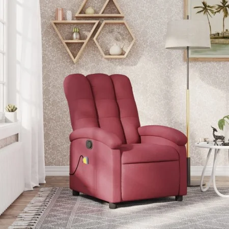 Sillón de masaje reclinable de tela color vino tinto de , Sillones - Ref: Foro24-371742, Precio: 216,17 €, Descuento: %