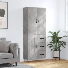 Aparador alto madera contrachapada gris hormigón 69,5x34x180 cm by , Sideboards - Ref: Foro24-3198109, Price: 167,83 €, Disco...