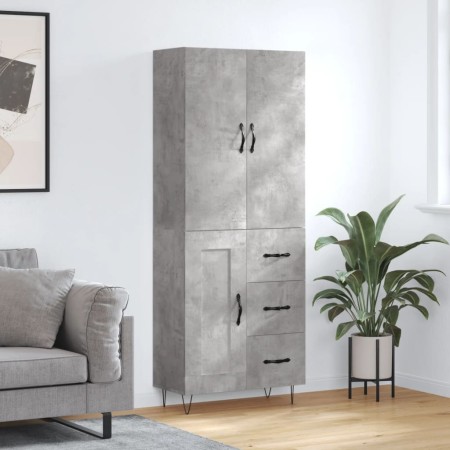 Aparador alto madera contrachapada gris hormigón 69,5x34x180 cm by , Sideboards - Ref: Foro24-3198109, Price: 169,96 €, Disco...