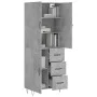 Aparador alto madera contrachapada gris hormigón 69,5x34x180 cm by , Sideboards - Ref: Foro24-3198109, Price: 167,79 €, Disco...