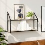 Wandregal 2 Ebenen Eiche Sonoma Holz 80x21x51 cm von , Regale und Regale - Ref: Foro24-835465, Preis: 33,95 €, Rabatt: %
