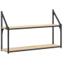 Wandregal 2 Ebenen Eiche Sonoma Holz 80x21x51 cm von , Regale und Regale - Ref: Foro24-835465, Preis: 33,95 €, Rabatt: %