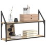 Wandregal 2 Ebenen Eiche Sonoma Holz 80x21x51 cm von , Regale und Regale - Ref: Foro24-835465, Preis: 33,95 €, Rabatt: %