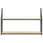 Estantería de pared 2 niveles madera roble Sonoma 80x21x51 cm de , Estantes y estanterías - Ref: Foro24-835465, Precio: 33,55...