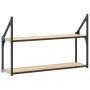 Wandregal 2 Ebenen Eiche Sonoma Holz 80x21x51 cm von , Regale und Regale - Ref: Foro24-835465, Preis: 33,95 €, Rabatt: %