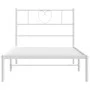 Metal bed frame with white headboard 75x190 cm by , Beds and slatted bases - Ref: Foro24-355502, Price: 59,50 €, Discount: %