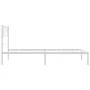 Metal bed frame with white headboard 75x190 cm by , Beds and slatted bases - Ref: Foro24-355502, Price: 59,50 €, Discount: %