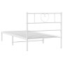 Metallbettgestell mit weißem Kopfteil 75x190 cm von , Betten und Lattenroste - Ref: Foro24-355502, Preis: 60,51 €, Rabatt: %