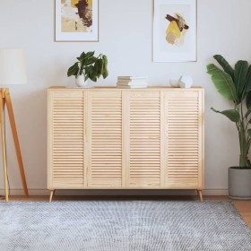 Closet door with 4 slats made of pine wood, 99.3x39.4 cm by , cabinet doors - Ref: Foro24-151135, Price: 95,43 €, Discount: %