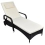 Sonnenliege mit Kissen und schwarzen synthetischen Rattanrädern von vidaXL, Liegen - Ref: Foro24-42475, Preis: 176,70 €, Raba...