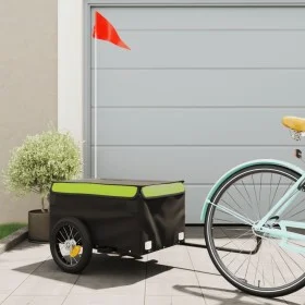 Bicycle trailer, black and green iron, 30 kg by , Bicycle trailers - Ref: Foro24-94081, Price: 83,39 €, Discount: %