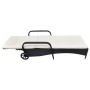 Sun lounger with cushion and black synthetic rattan wheels by vidaXL, Loungers - Ref: Foro24-42475, Price: 176,70 €, Discount: %