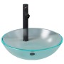 Lavabo baño grifo&desagüe de empuje vidrio templado esmerilado