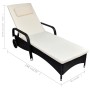 Sonnenliege mit Kissen und schwarzen synthetischen Rattanrädern von vidaXL, Liegen - Ref: Foro24-42475, Preis: 176,70 €, Raba...
